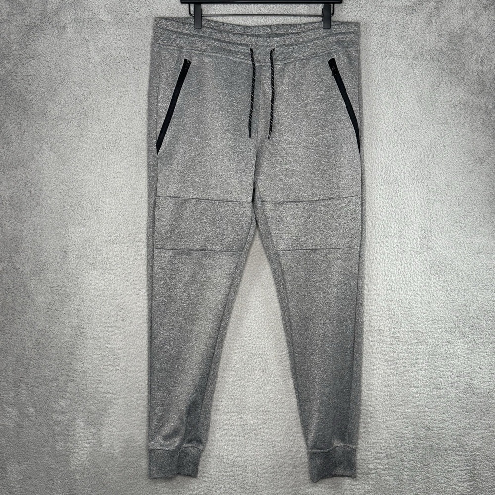 Southpole Joggers Sweatpants Mens L Gray Elastic Waist Drawstring Zip Pockets